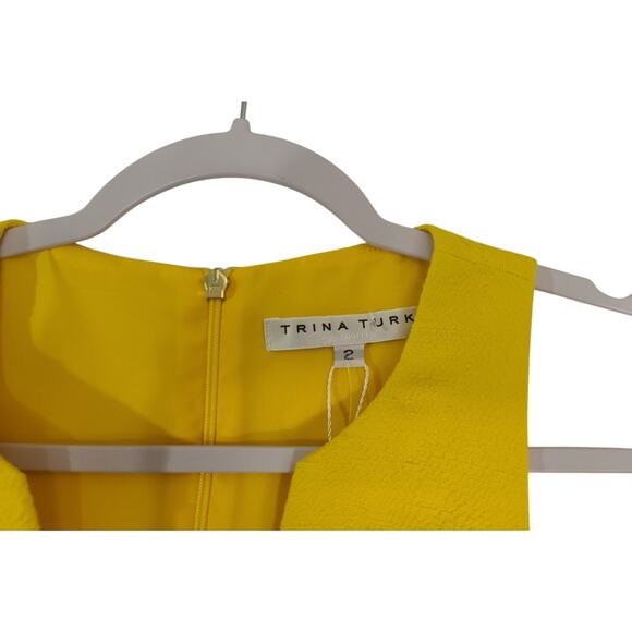 New Trina Turk Lemon Yellow Torch Shift Dress US 2 - Picture 5 of 8